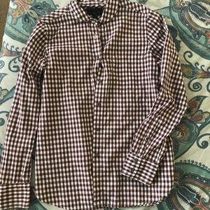 J crew button down top burgundy